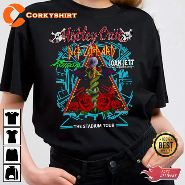 Def Leppard Motley Crue 2022-2023 Poison The Blackhearts Shirt