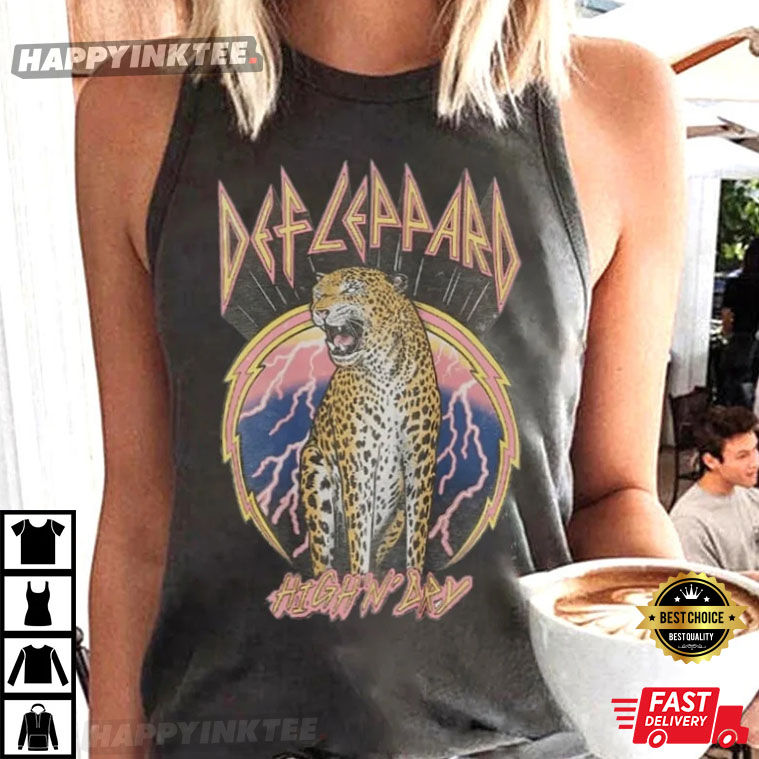 Distressed Def Leppard Rock Band T-Shirt