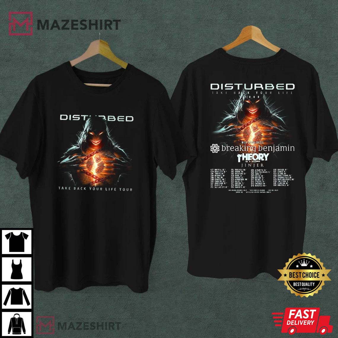 Disturbed Band Take Back Your Life Tour T-Shirt