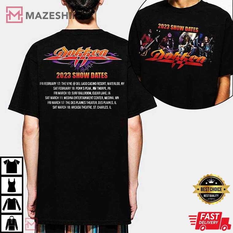 Dokken Band Show Dates Merch Dokken Tour 2023 T-Shirt