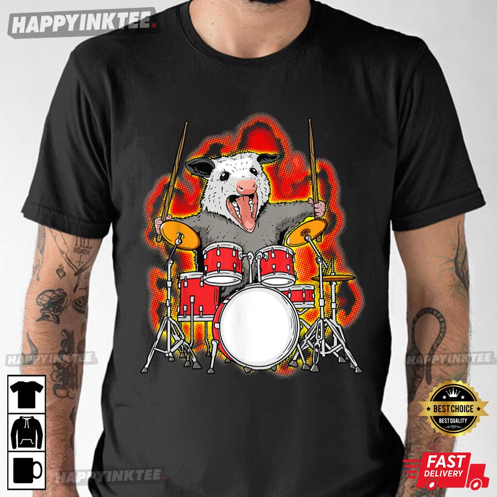 Drumming Opossum Playing The Drums Drummer Best T-Shirt