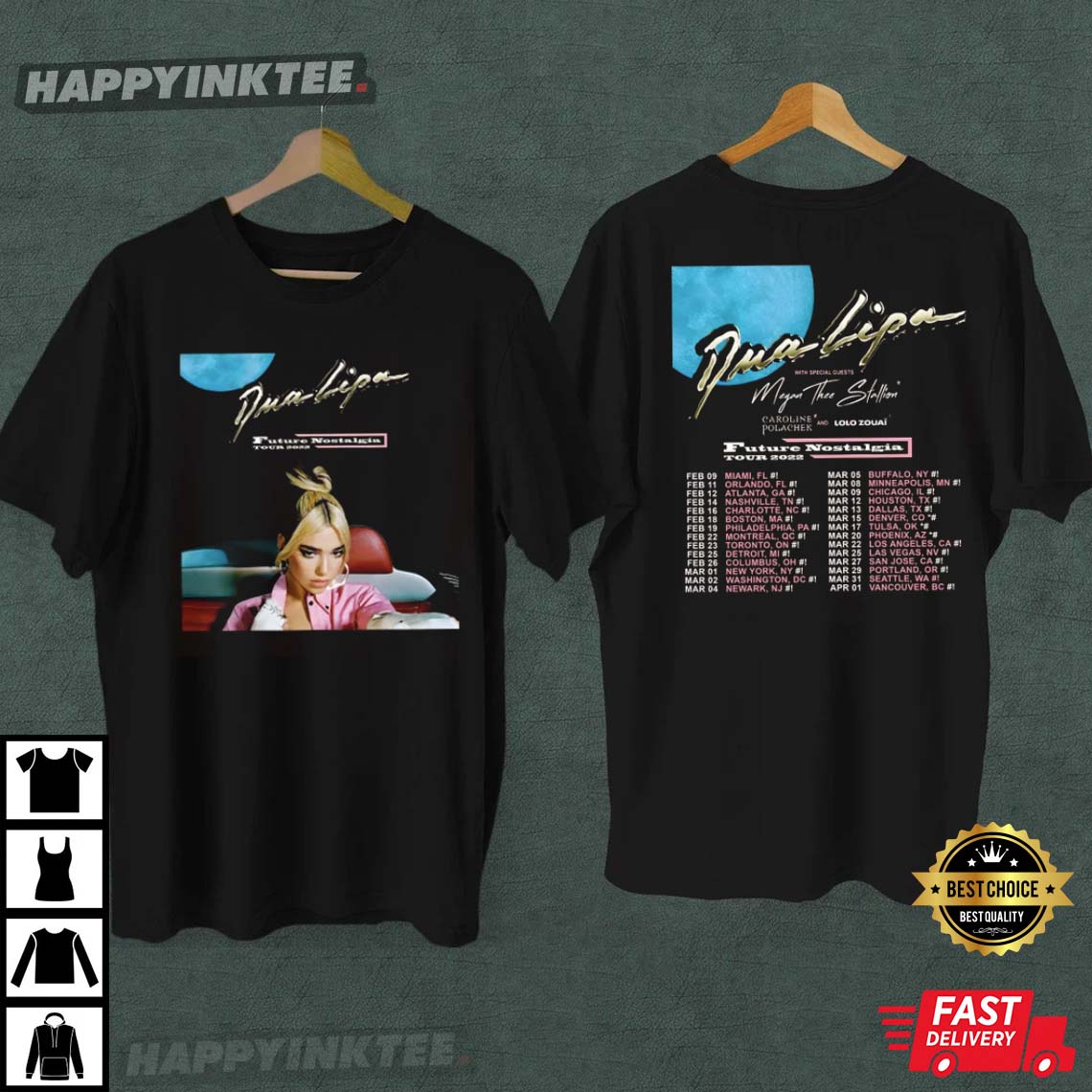 Dua Lipa Future Nostalgia Tour 2022 T-Shirt