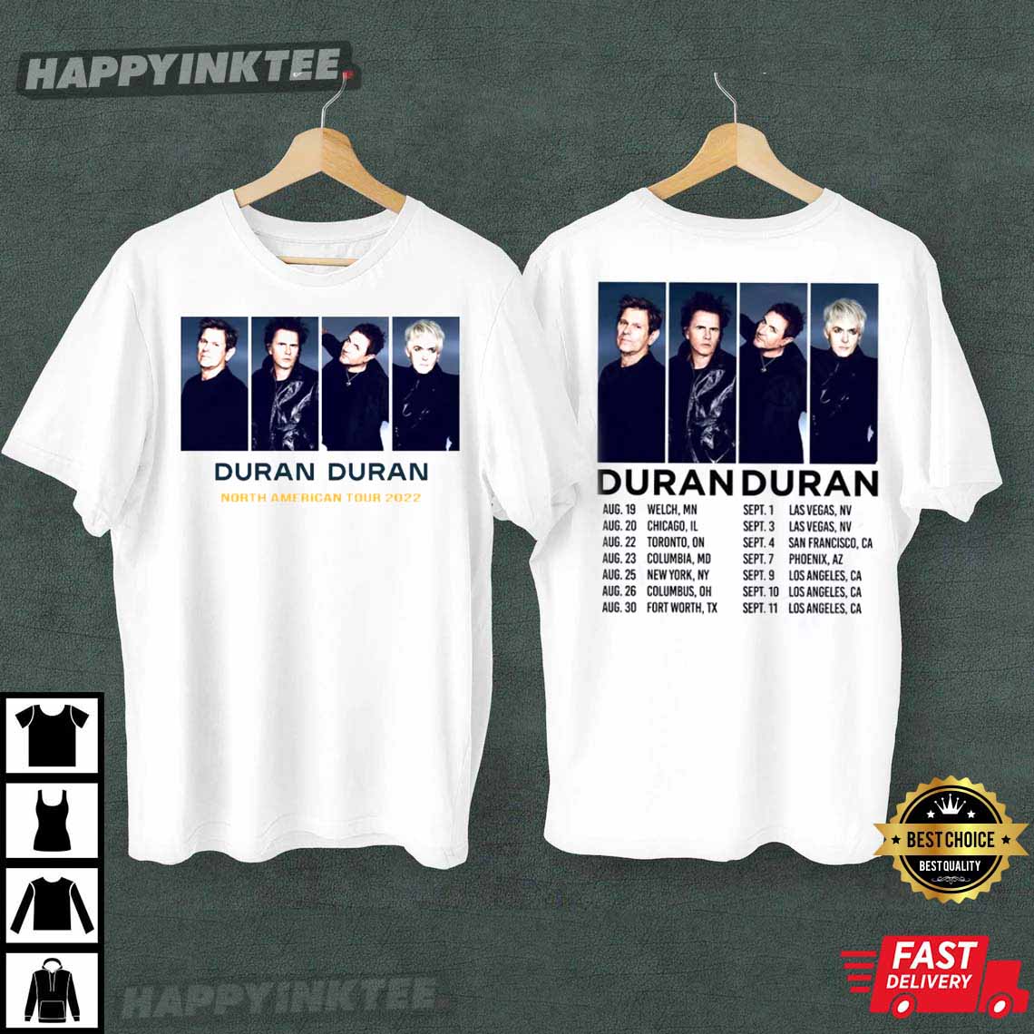 Duran Duran 2022 Tour Nile Rodgers And Chic T-Shirt