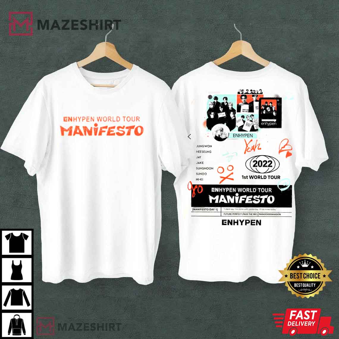 ENHYPEN Manifesto World Tour 2022 K-Pop Best T-Shirt