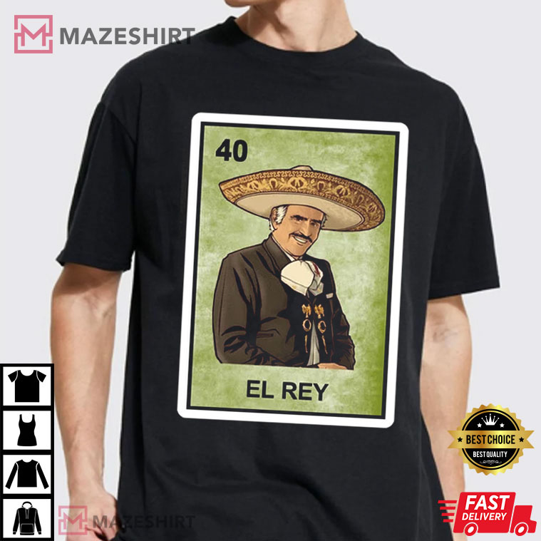 El Rey Vicente Fernandez Loteria Mexican Bingo Style Graphic Best T-Shirt