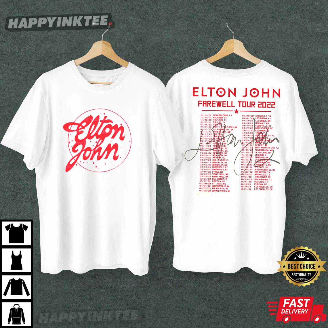 Elton John Farewell Tour 2022 Tour Merch T-Shirt