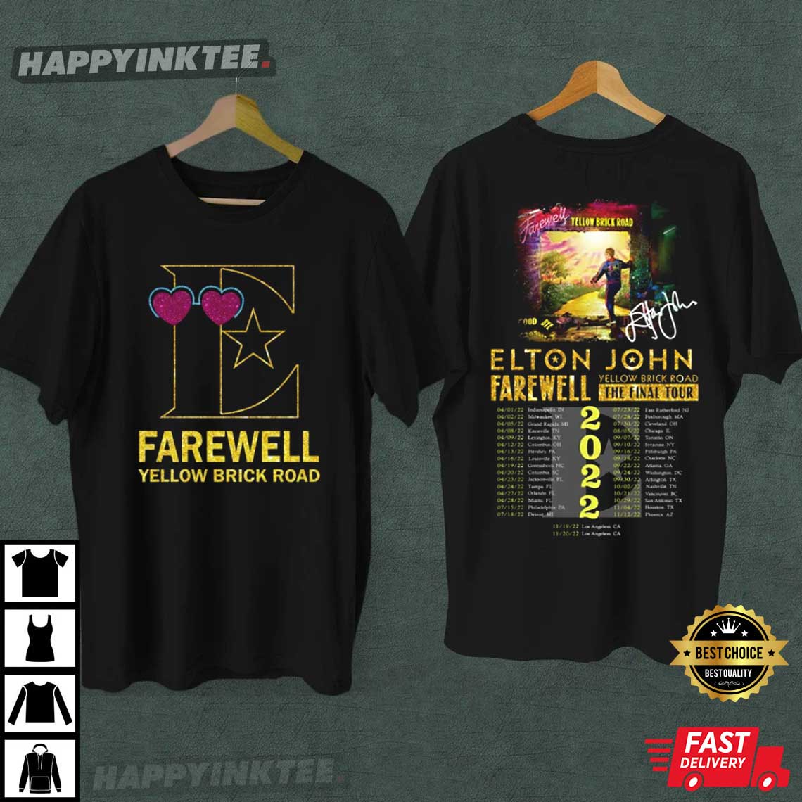 Elton John With Farewell Yellow Brick Road The Final Tour 2022 T-shirt