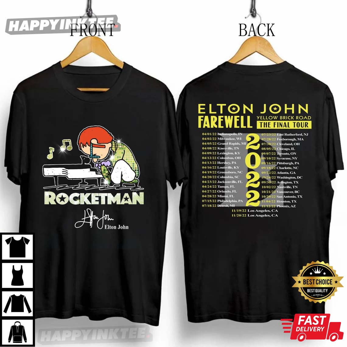 Elton John Yellow Brick Road Tour T-Shirt