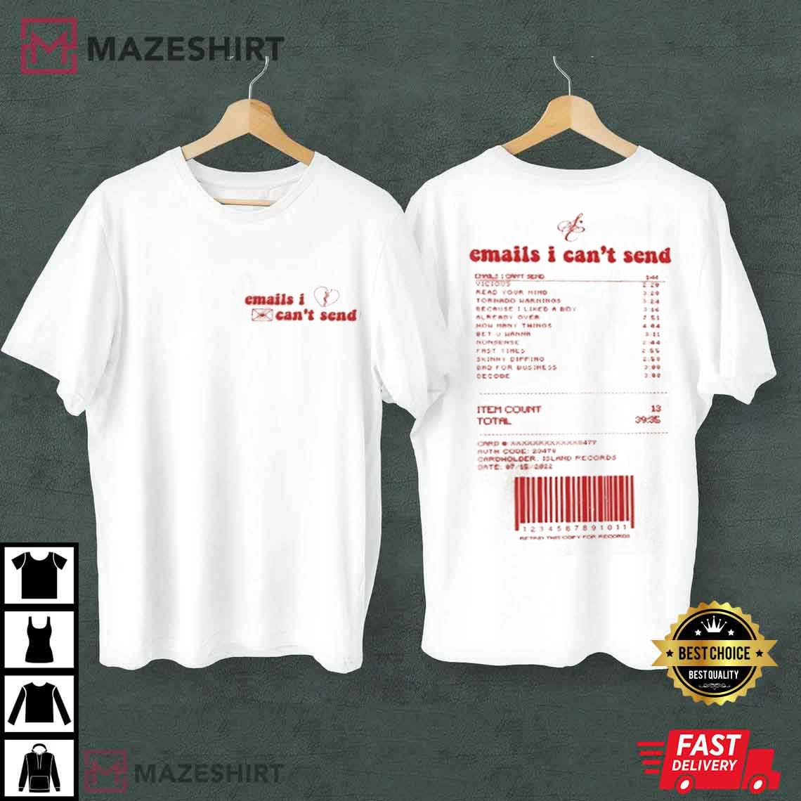 Emails I Can't Send Tour 2023 Gift For Fans T-Shirt