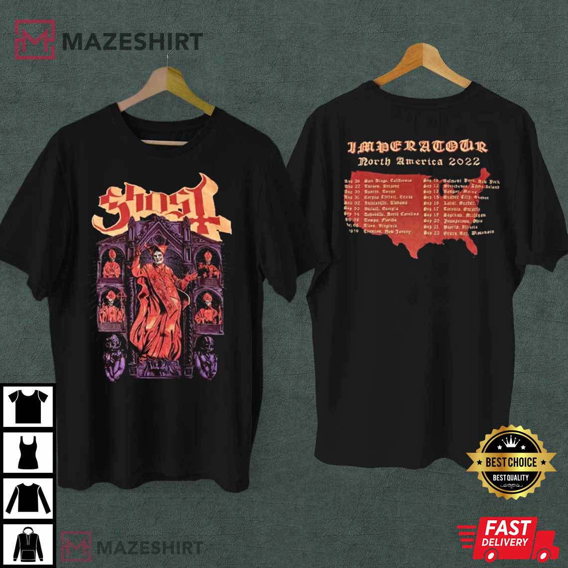 Ghost North American Tour 2022 Two Sides Best T-Shirt