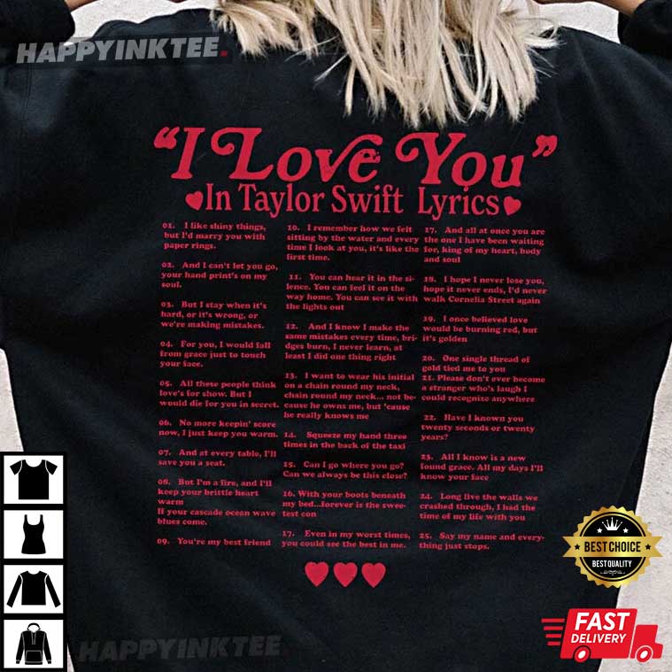 Taylor Swift I Love You in Taylor Swift Lyrics