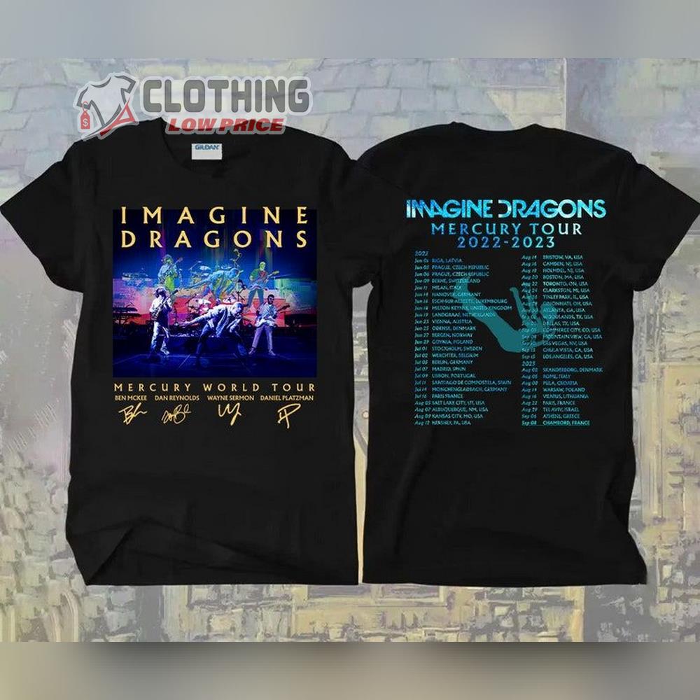 Imagine Dragons 2023 Mercury World Tour Merch Imagine Dragons Tour 2022-2023 T-Shirt