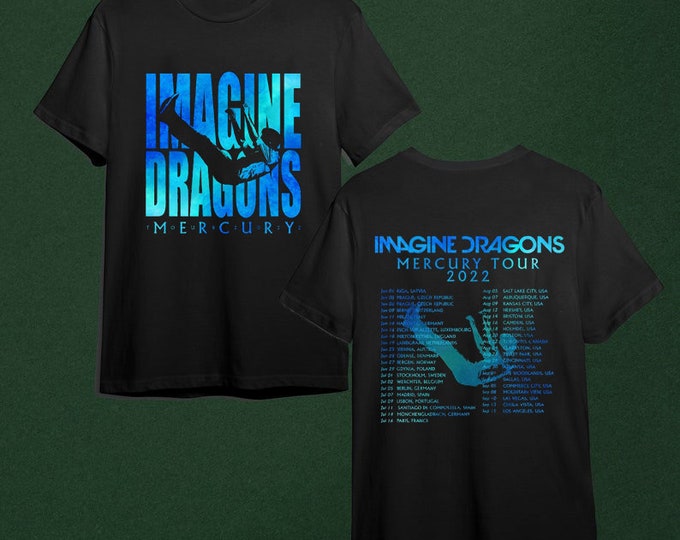 Imagine Dragons Mercury Tour Dates 2022 Believer Bones Sharks TShirt