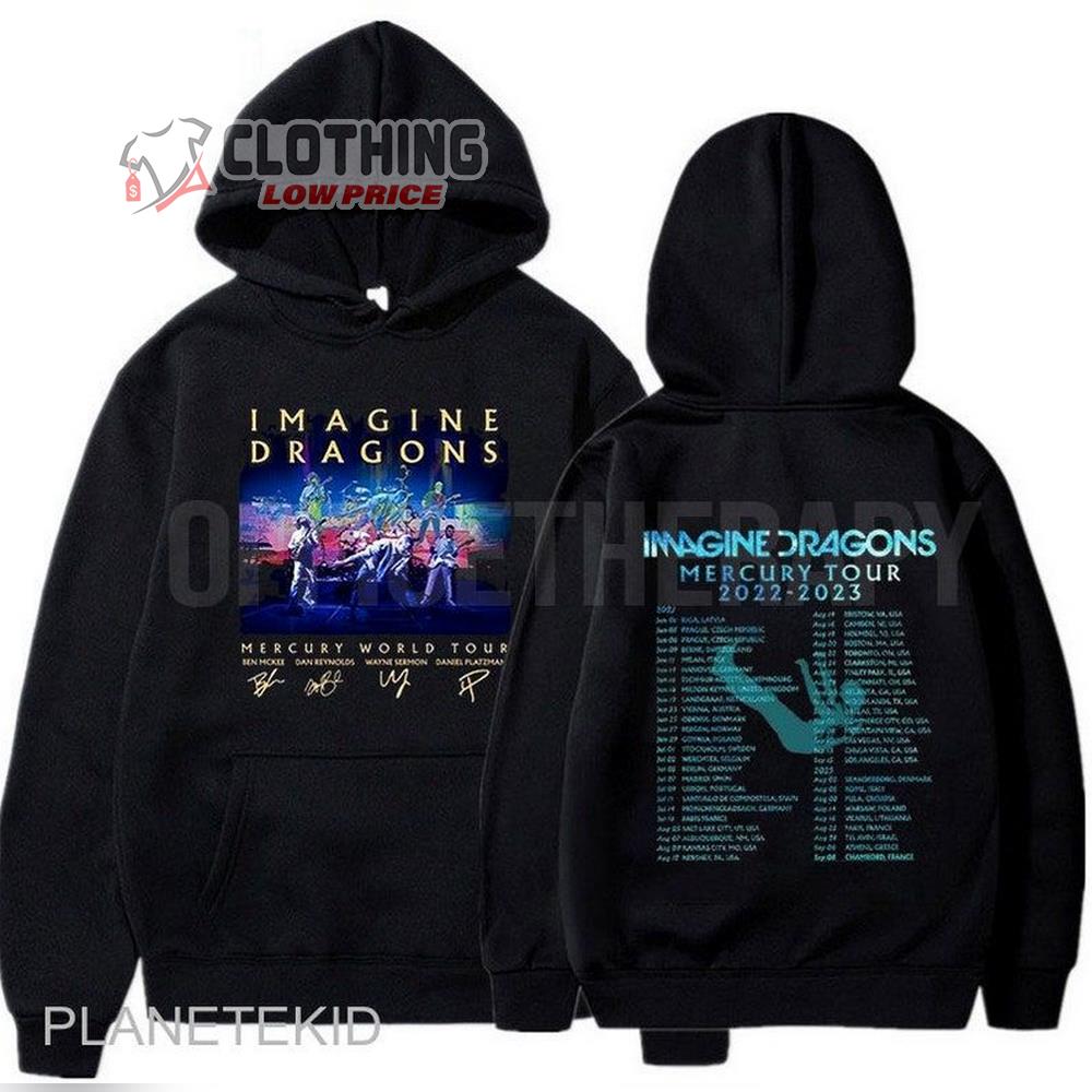 Imagine Dragons Mercury Tour Dates 2023 Unisex T-Shirt, Imagine Dragons World Tour 2023 Shirt, Imagine Dragons Rock Music Band