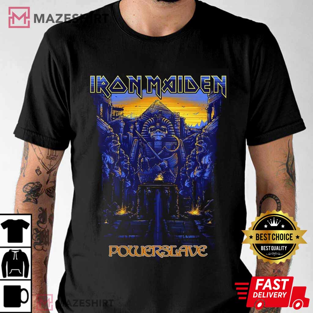 Iron Maiden Adult Dark Ink Powerslaves Gift T-Shirt