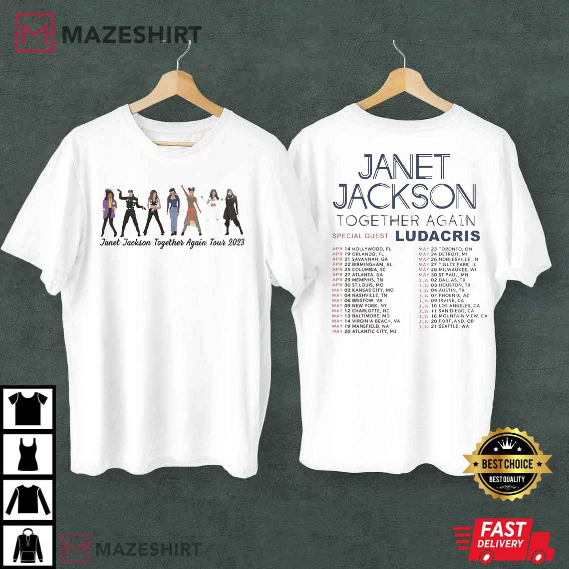 Janet Jackson Together Again Tour 2023 T-Shirt