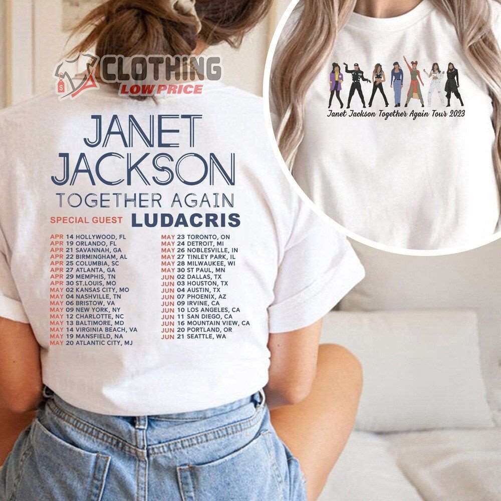 Janet Jackson Together Again Tour 2023 With Special Guest Ludacris Merch Janet Jackson Together Again Tour 2023 T-Shirt