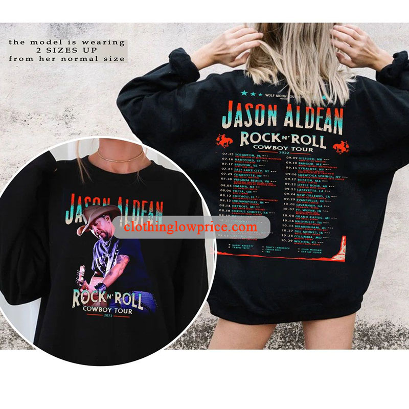 Jason Aldean Rock And Roll Cowboy Tour 2022 Dates Jason Aldean Setlist 2022 T-Shirt