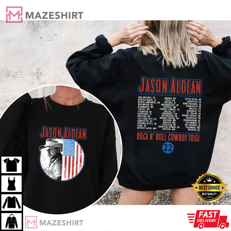 Jason Aldean Rock N Roll Cowboy Tour Flag Best T-Shirt