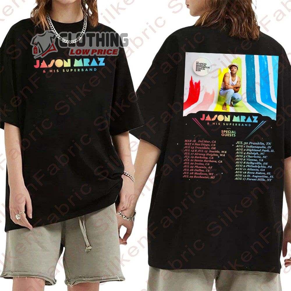 Jason Mraz & His Supper Band Tour Dates 2023 Merch, Jason Mraz Tour 2023 Shirt, Jason Mraz & His Supper Band Tour T-Shirt