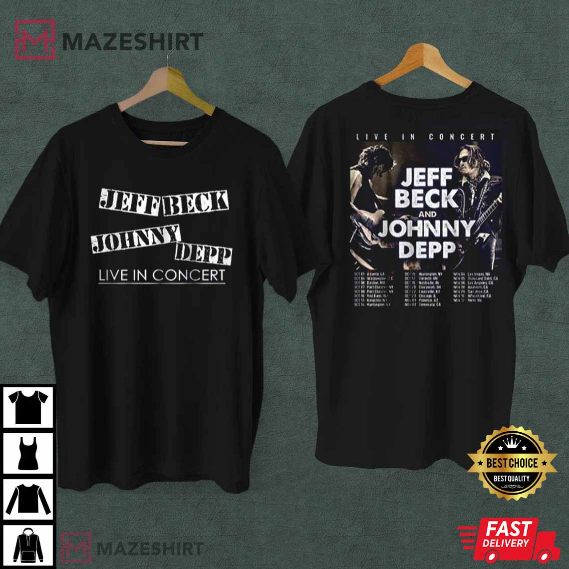 Jeff Beck And Johnny Depp Live In Concert Gift For Fan T-Shirt