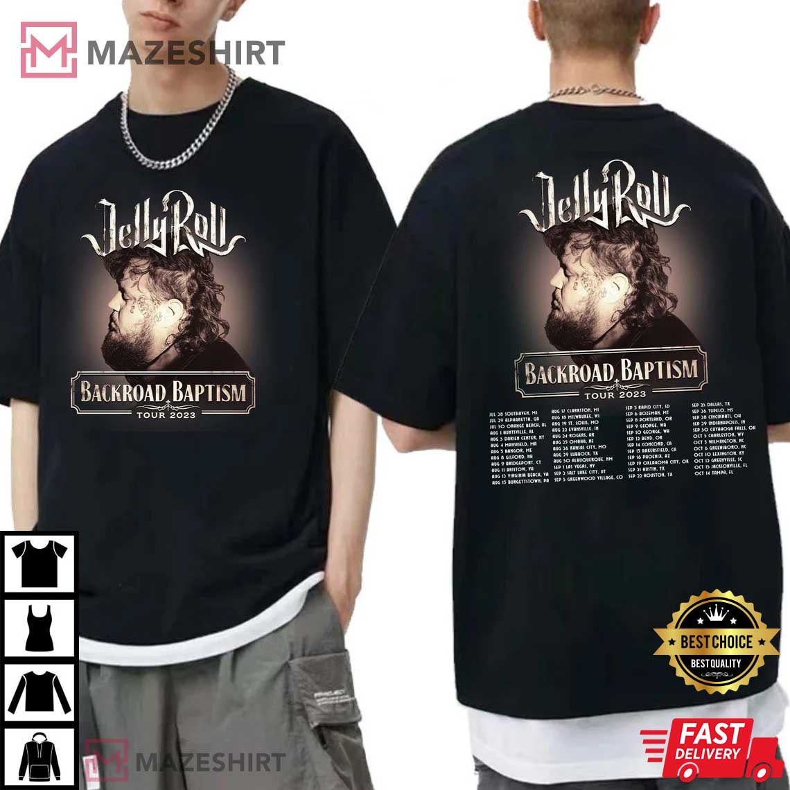 Jelly Roll 2023 Tour Backroad Baptism T-Shirt