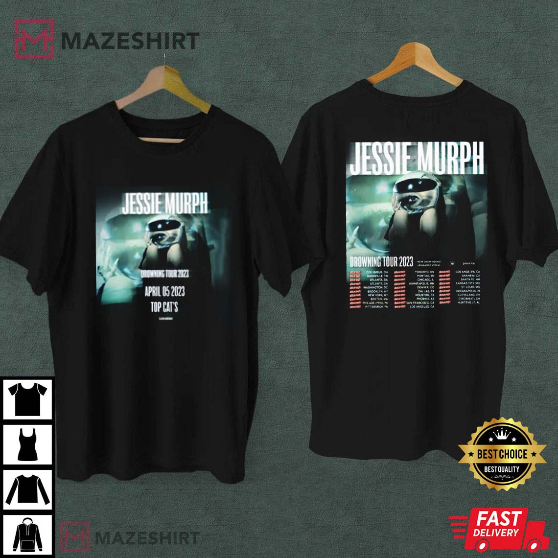 Jessie Murph Drowning Music Tour 2023 T-Shirt