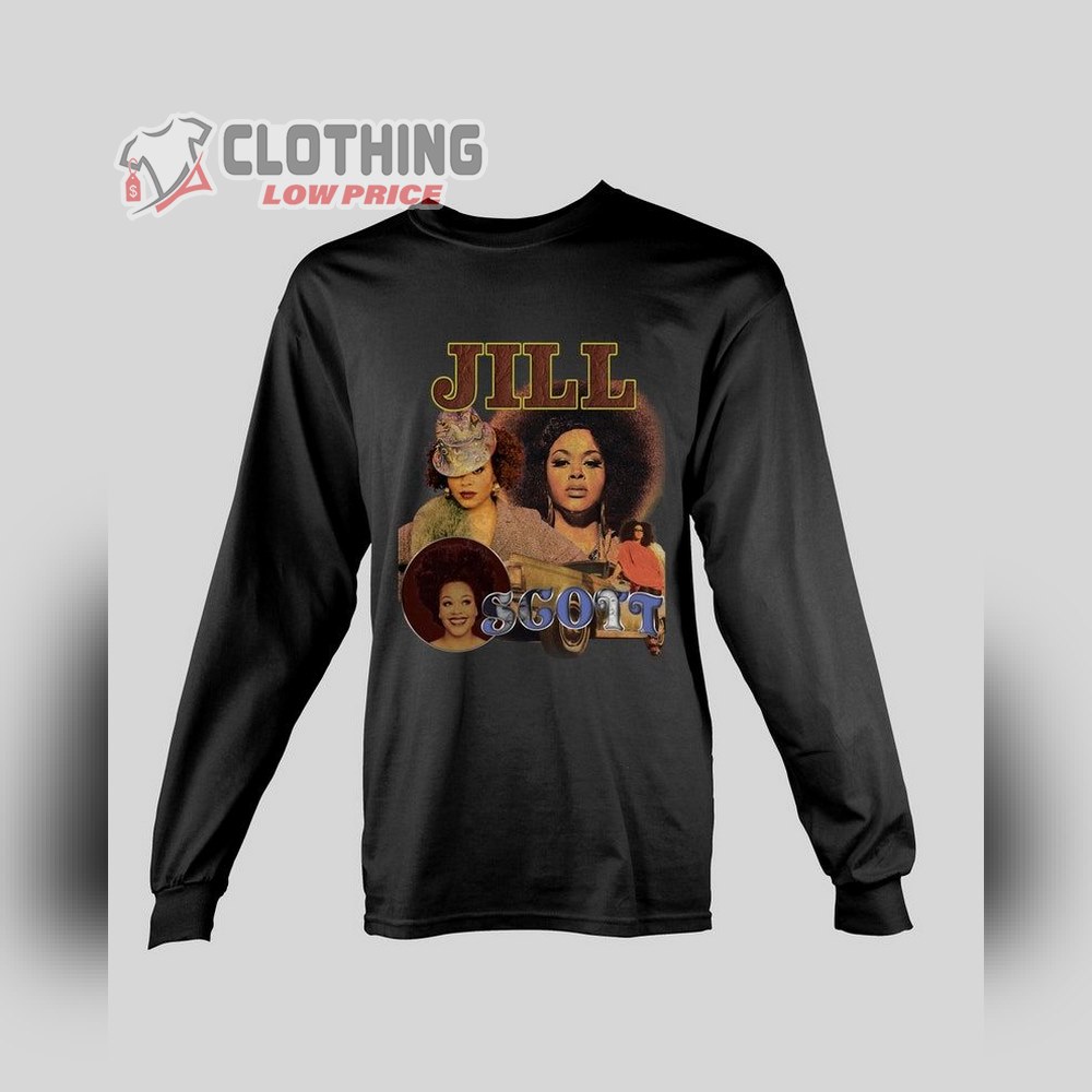 Jill Scott Long Sleeve T-Shirt - Jill Scott Vintage Style Tee