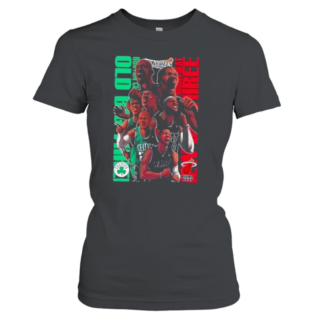 vintage NBA playoffs 2023 miamI heat and Boston celtics eastern conference shirt 2 Ladies T-Shirt