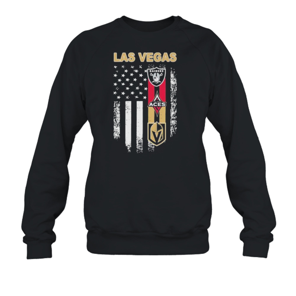 Las Vegas Raiders Vegas Golden Aces And Vegas Golden Knights Flag 2023 Shirt