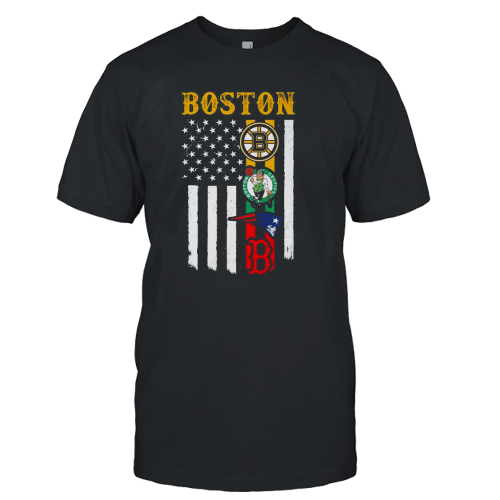 Boston City Of Champion American Flag Shirt