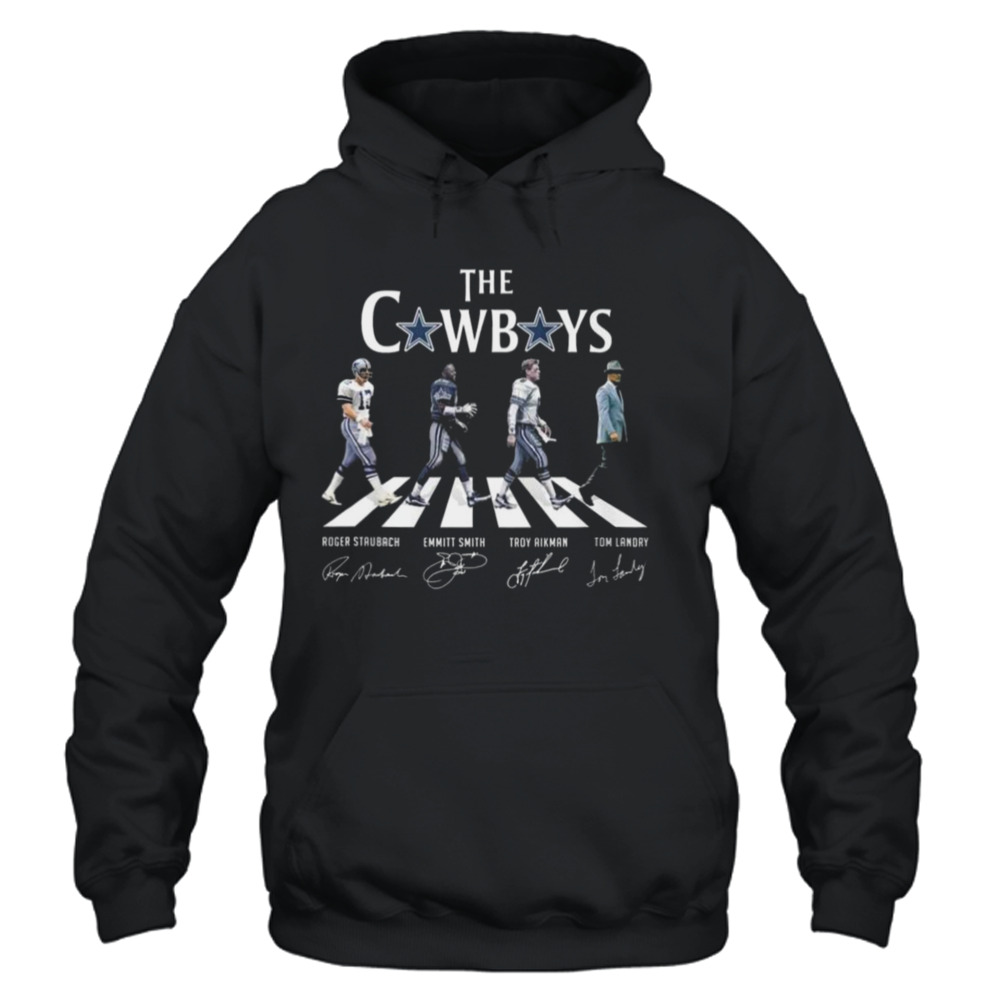 The Cowboys Abbey Road Troy Aikman Emmitt Smith Roger Staubach And Tom  Landry Shirt - Teespix - Store Fashion LLC