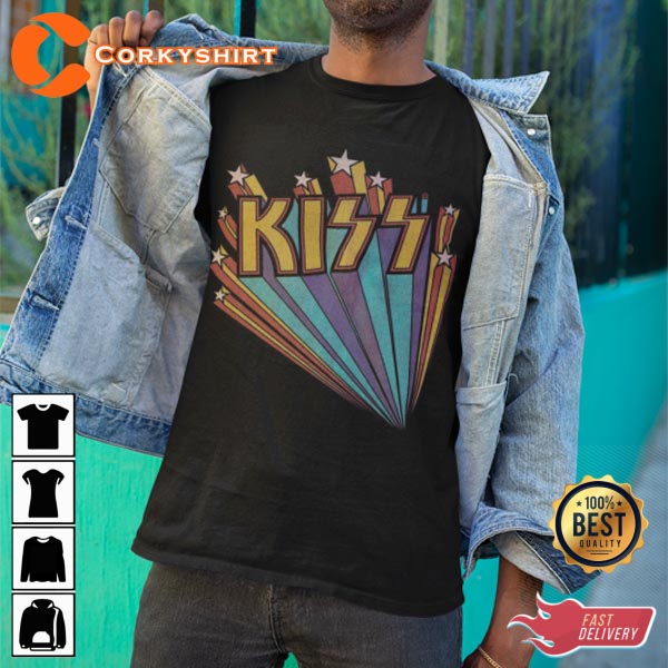 KISS Band Logo Retro Vintage Graphic T-Shirt Design