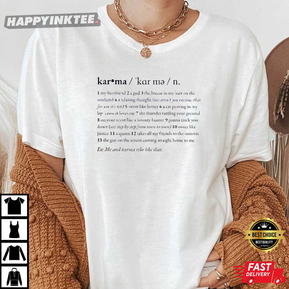 Karma Dictionary Midnights Taylor Swiftie Merch T-Shirt - Bring Your Ideas, Thoughts And Imaginations Into Reality Today