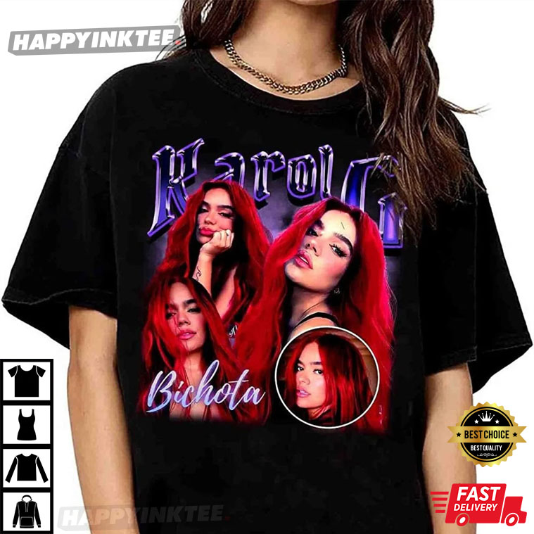 Karol G Red Hair Bichota Strip Love Tour Concert T-Shirt