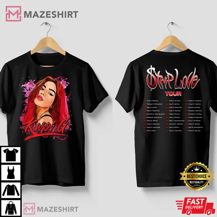 Karol G Red Hair Strip Love 2022 Tour Concert Best T-Shirt