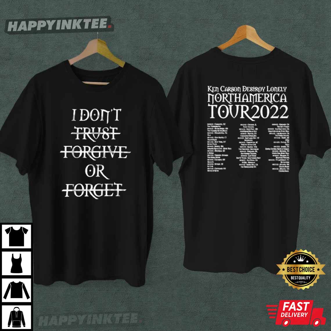 Ken Carson X Destroy Lonely Tour Merch I Don't Trust Forgive Or Forget T-Shirt