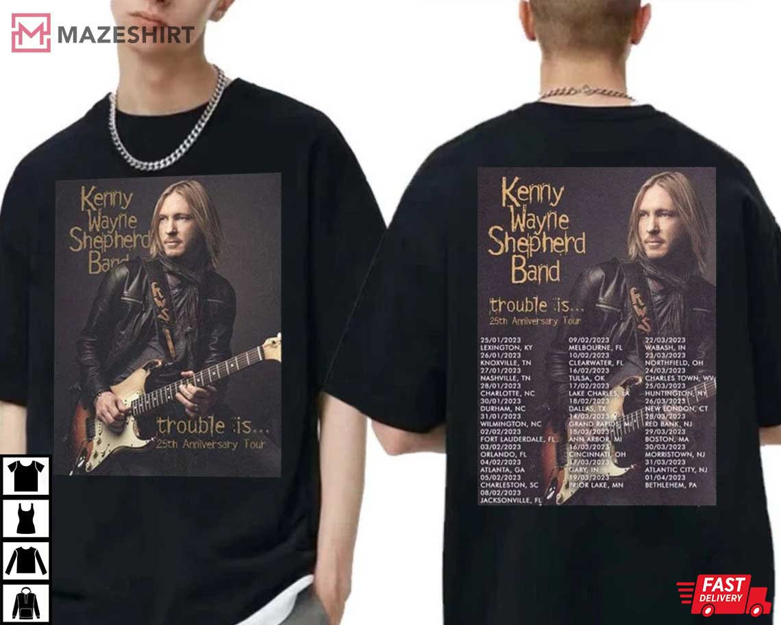 Kenny Wayne Shepherd Band Trouble Is 25th Anniversary Tour 2023 T-Shirt