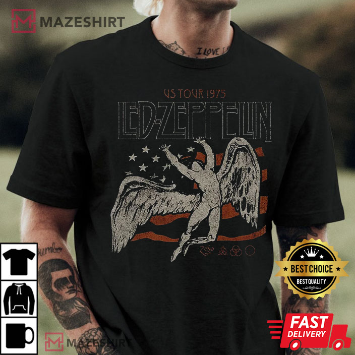 Led Zeppelin Adult US Tour 1975 Best T-Shirt