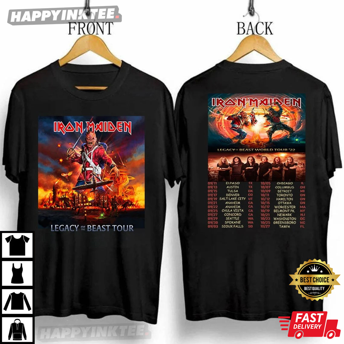 Legacy Of The Beast 2022 Concert Tour Iron Maiden T-Shirt