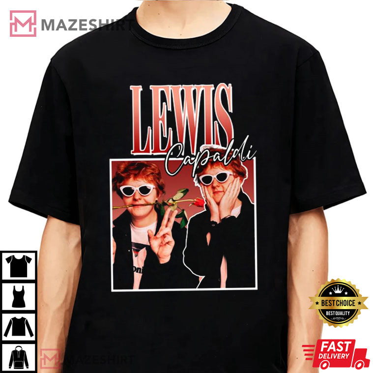 Lewis Capaldi With Rose Cute Gift For Fans T-Shirt