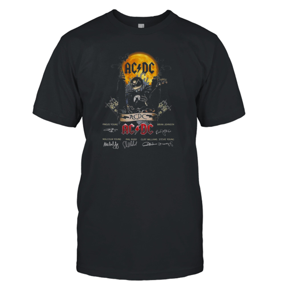 Jack skellington collab ac DC signature halloween shirt