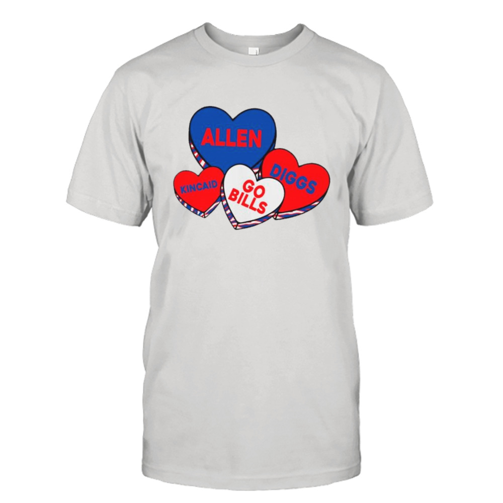 Buffalo Valentine hearts Go Bills shirt