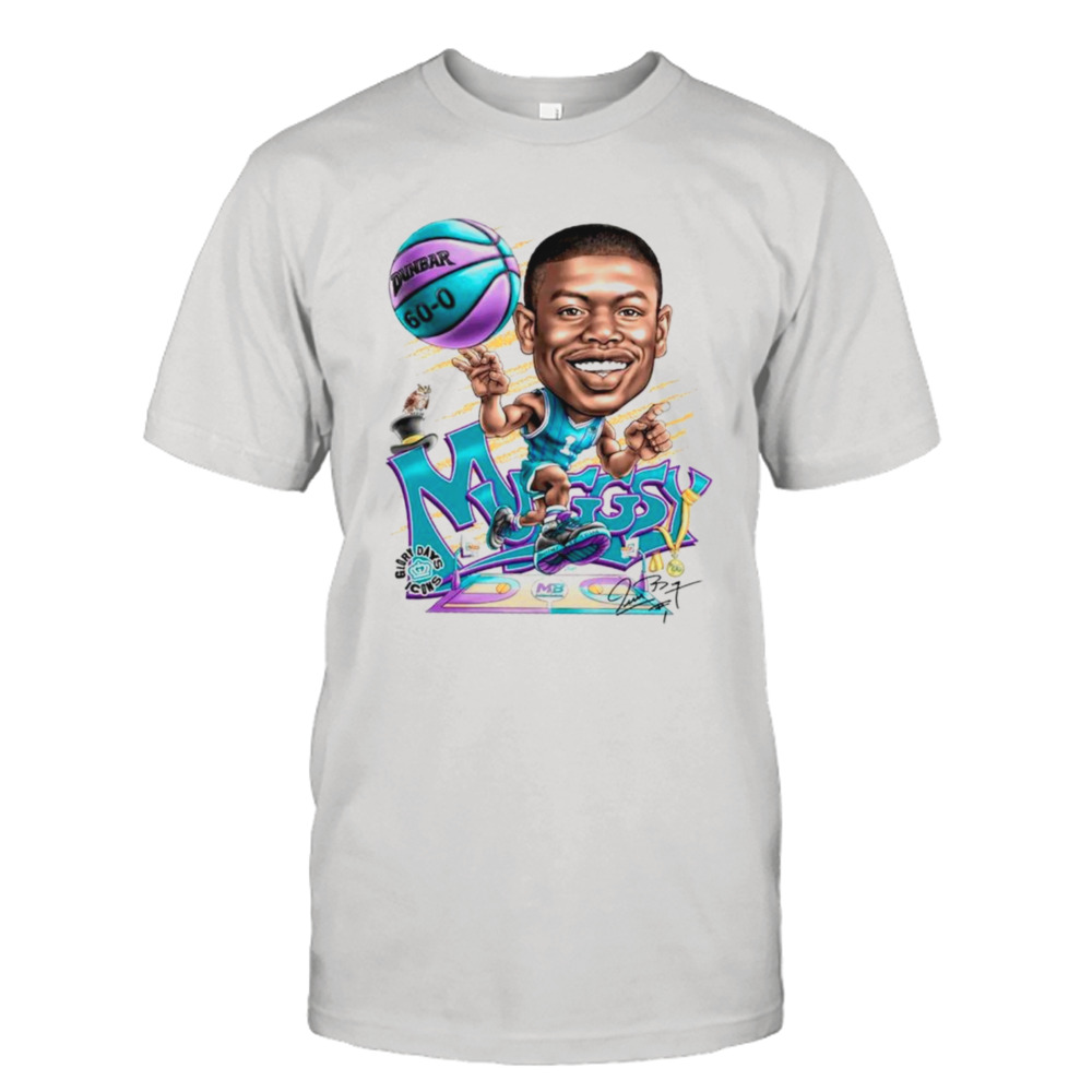 Muggsy Bogues Charlotte Hornets cartoon signature shirt