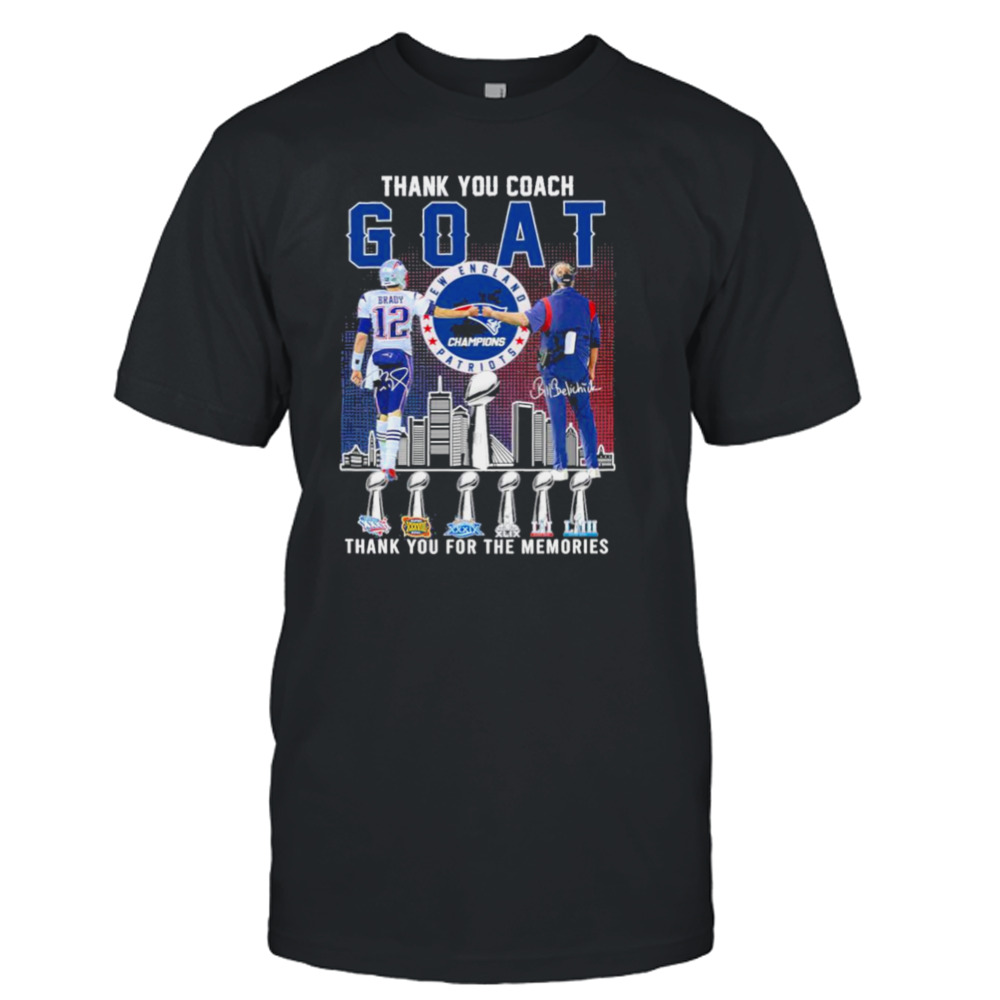 Thank You GOAT Brady And Bill Belichick New England Patriots Champions Thank You For The Memories Unisex T-Shirt