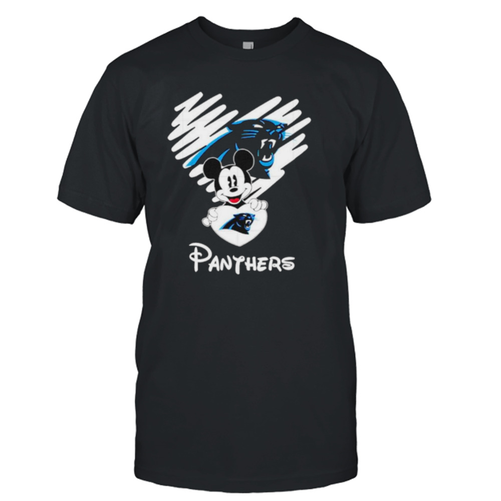 Mickey heart Carolina Panthers shirt