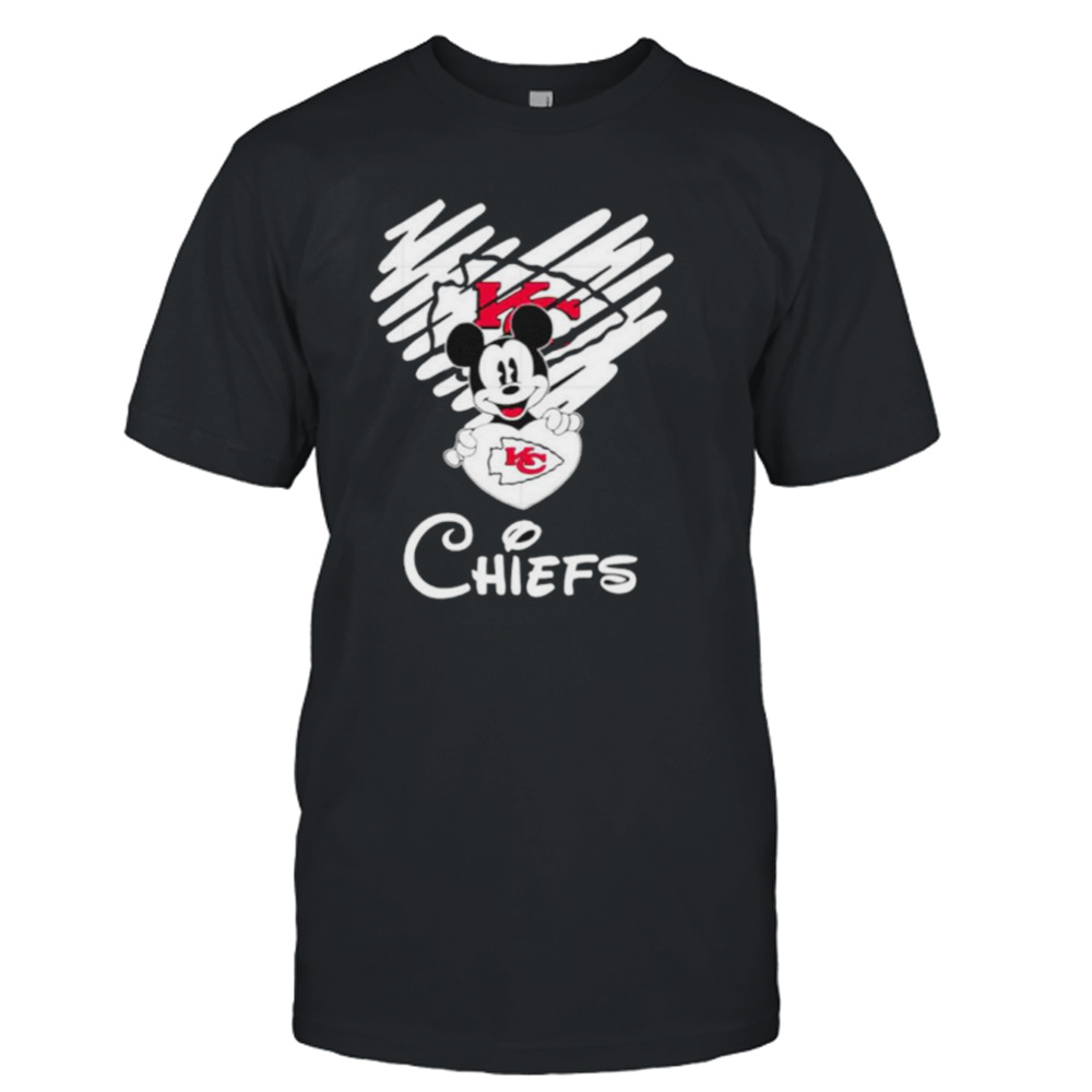 Mickey heart Kansas City Chiefs shirt