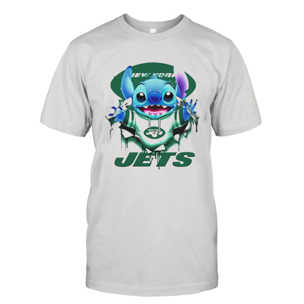 Stitch Inside New York Jets Logo 2024 T-shirt