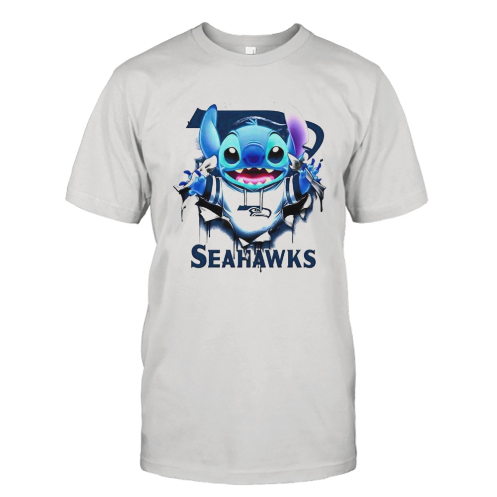 Stitch Inside Seattle Seahawks Logo 2024 T-shirt