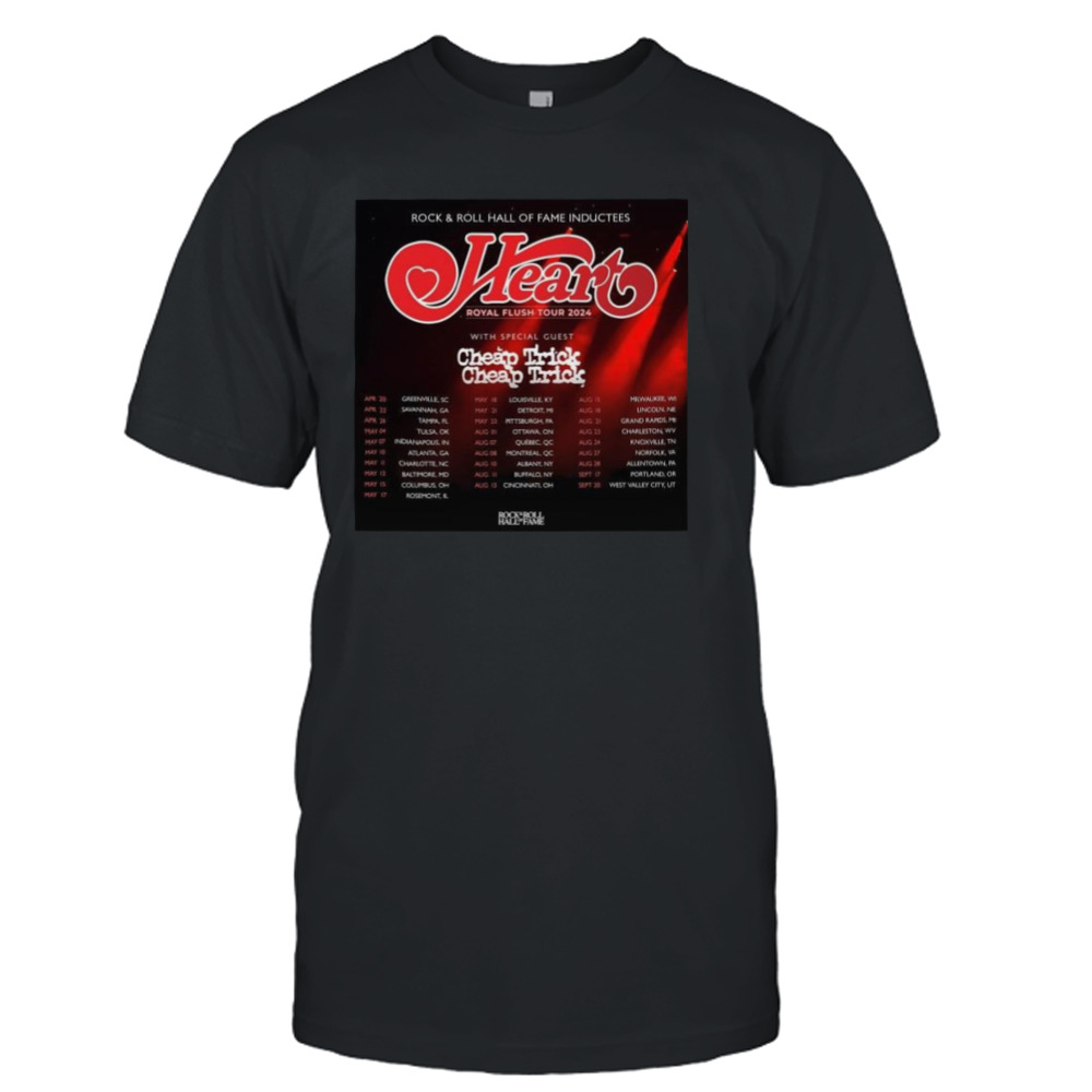 Heart Band Royal Flush Tour Date 2024 T-shirt